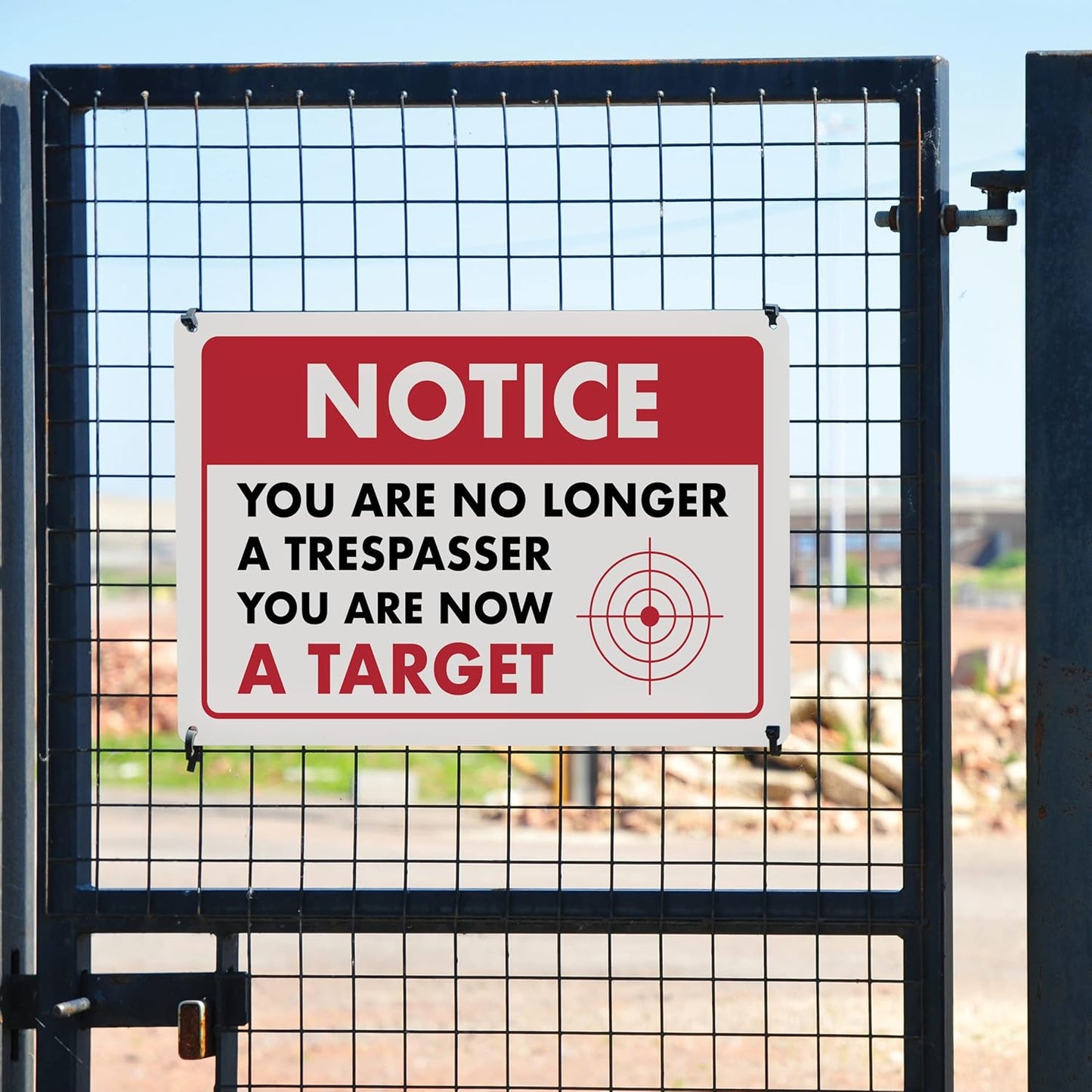 No Longer A Trespasser You Are Now A Target - Humorous Plastic Sign - 8" x 12" - Funny Warning Sign for Home Security, No Trespassing Sign - ENVISIONED Signage
