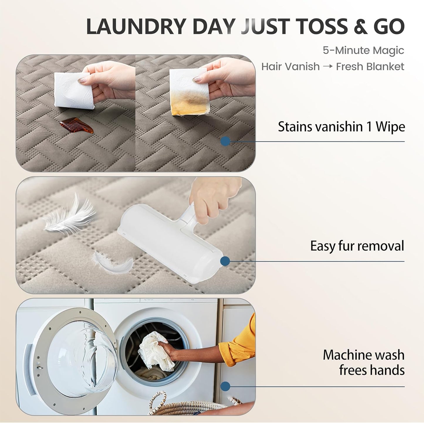 gogobunny Waterproof Dog Bed Cover Pet Blanket for Furniture Bed Couch Sofa Reversible (Dark Stone/Light Stone, 82x102 Inch (Pack of 1))