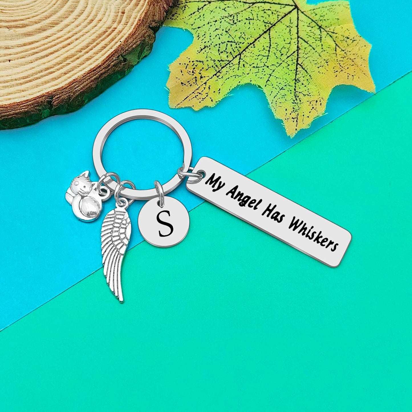 Dabihu Loss of Cat Memorial Keychain Initial Charm Jewelry Sympathy Gifts for Pet Loss in Memory of Cat Gifts for Cat Lovers