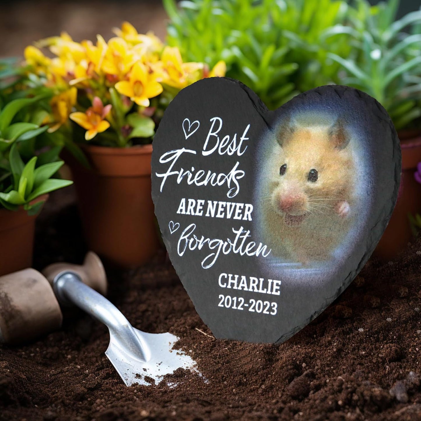 ODB Gifts for Loss of Guniea Pig, Hamster Memorial Stone, Hamster Memorial Gifts, Hamster Loss Gifts, Hamster Head Stones, Guniea Pig Grave Marker, Gifts for Hamster Lovers (Hamster)