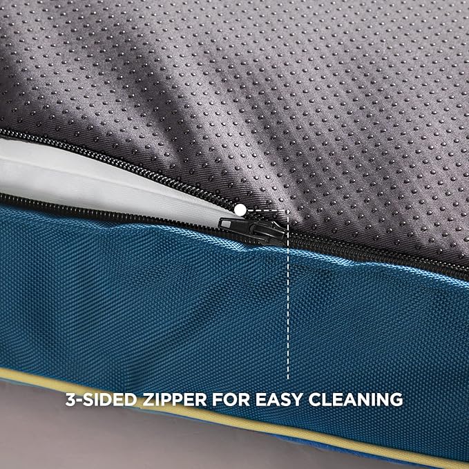 Bedsure Washable Dog Bed Medium Size Dog - 3 Inch Thicken Up to 45lbs Pet Mat Pillows with Removable Washable Cover, Blue