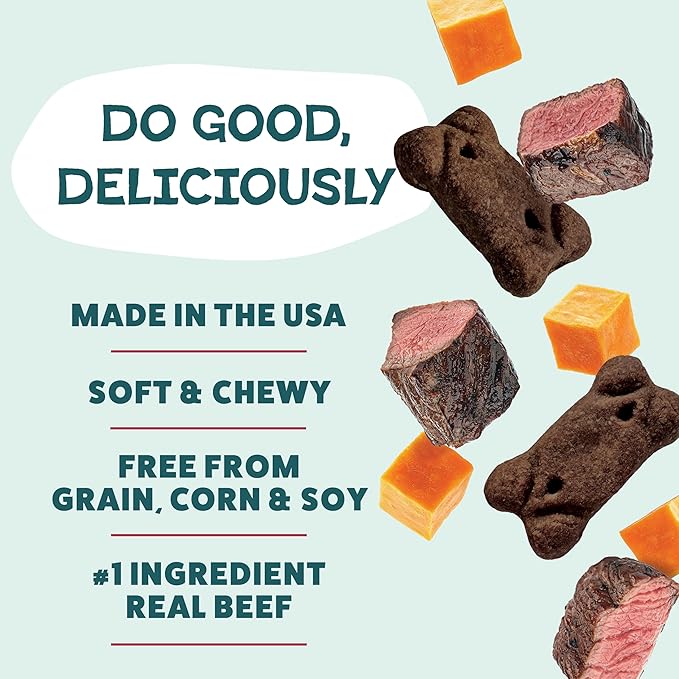 Shameless Pets Soft & Chewy Dog Treats, Beef Up Meaty Tenders, 8oz – Real Beef is 1st Ingredient – Grain Free, No Corn or Soy – Digestive Support – for Small, Medium & Large Dogs