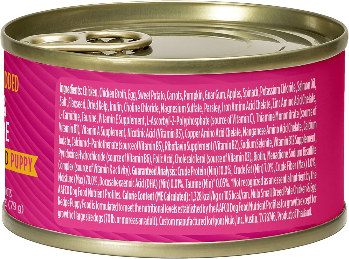 Nulo Grain-Free Small Breed Wet Canned Puppy Dog Food, Chicken and Egg, 2.8 Ounce, 12 Cans