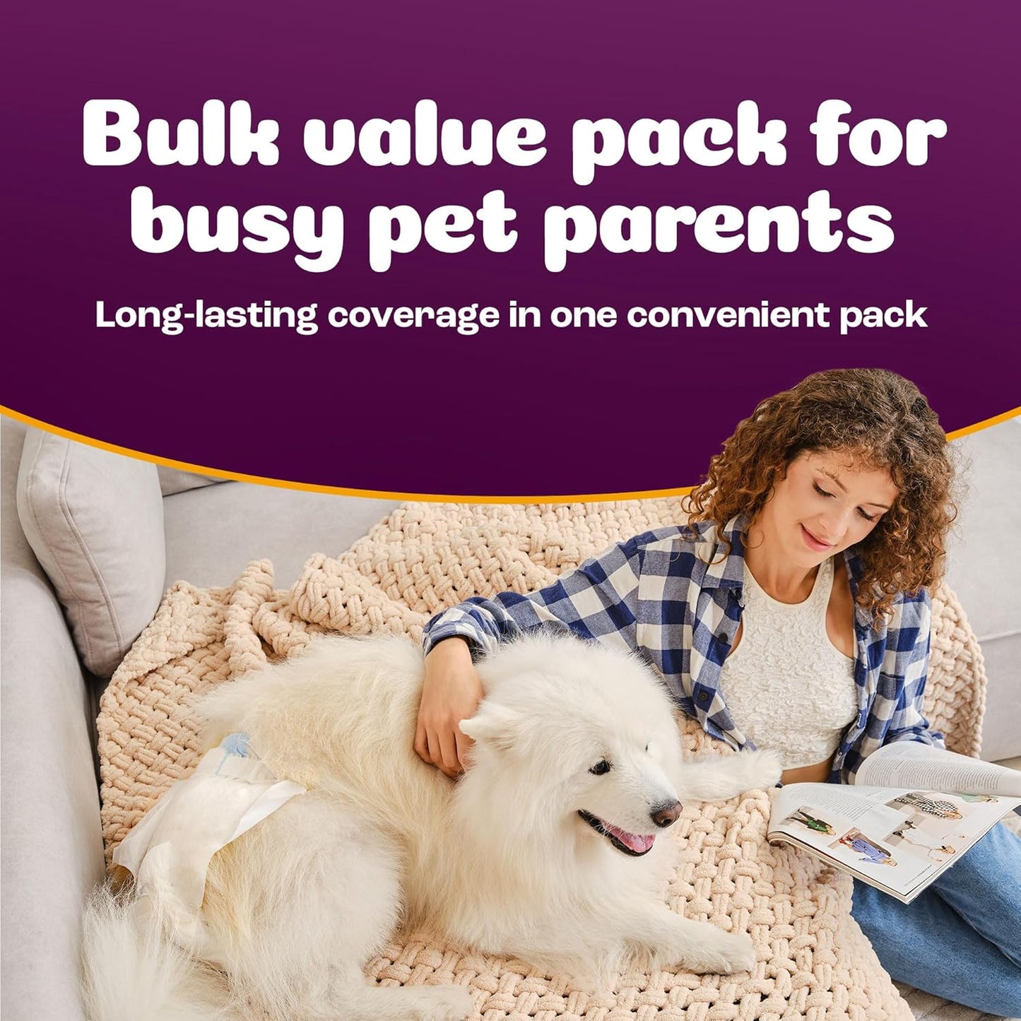 Inspire Pet Care Dog Diapers Female Dogs | Bulk Value Doggie Incontinence, Accidents, for Heat, Pee or Period and Housebreaking (Large (30 Count))