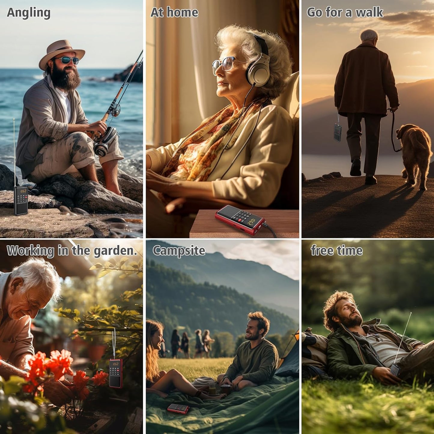 Small FM Radio Pocket Portable Radio,Rechargeable Battery Operated,USB/Micro SD Card/TF Card Slot Mp3 Player,Numeric Key, with Recorder,Excellent Reception and Sound,Suitable for Home & Outdoor Use