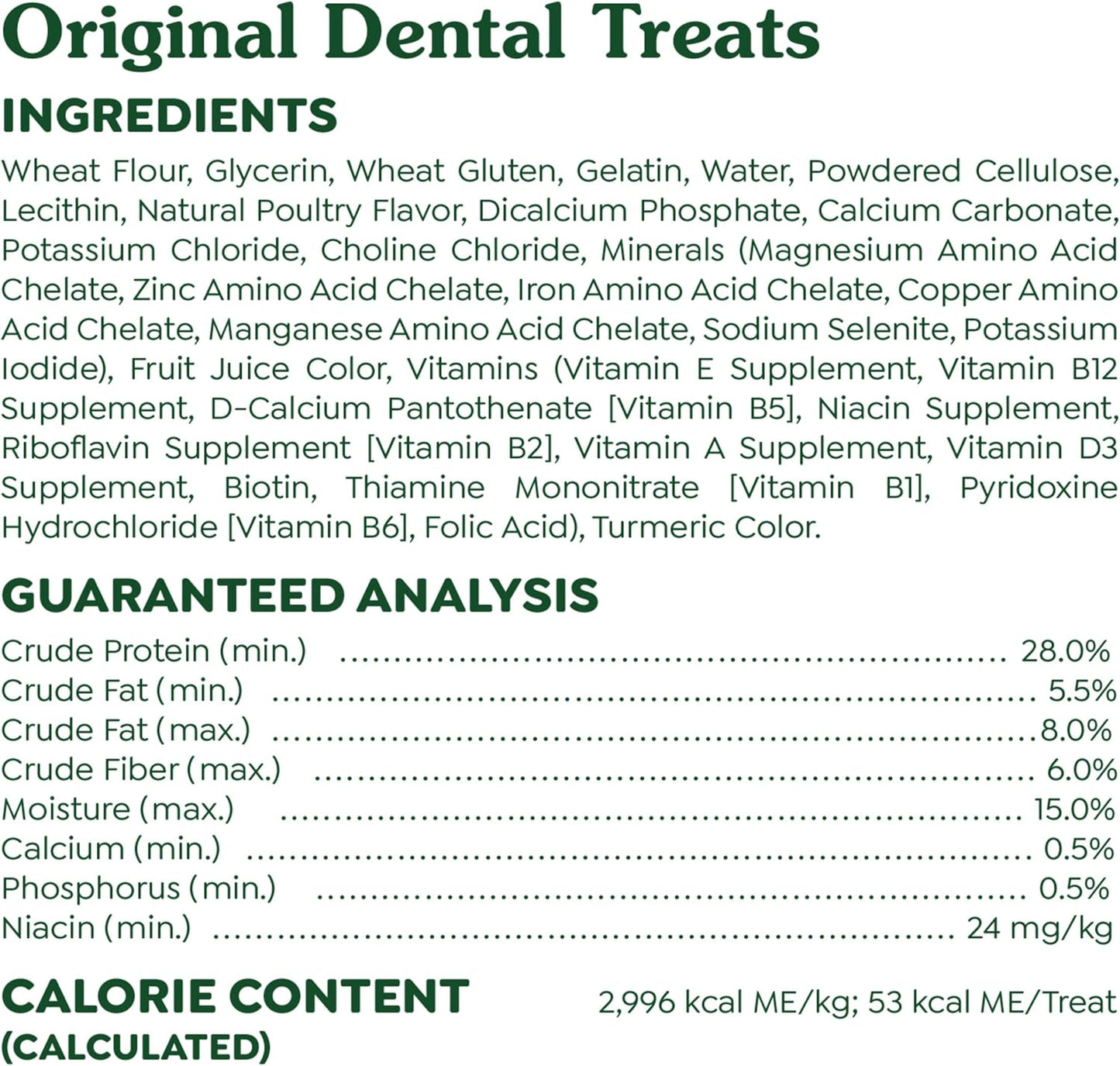 Greenies Original Large Dental Dog Treats, 6 oz. Pack (4 Treats)