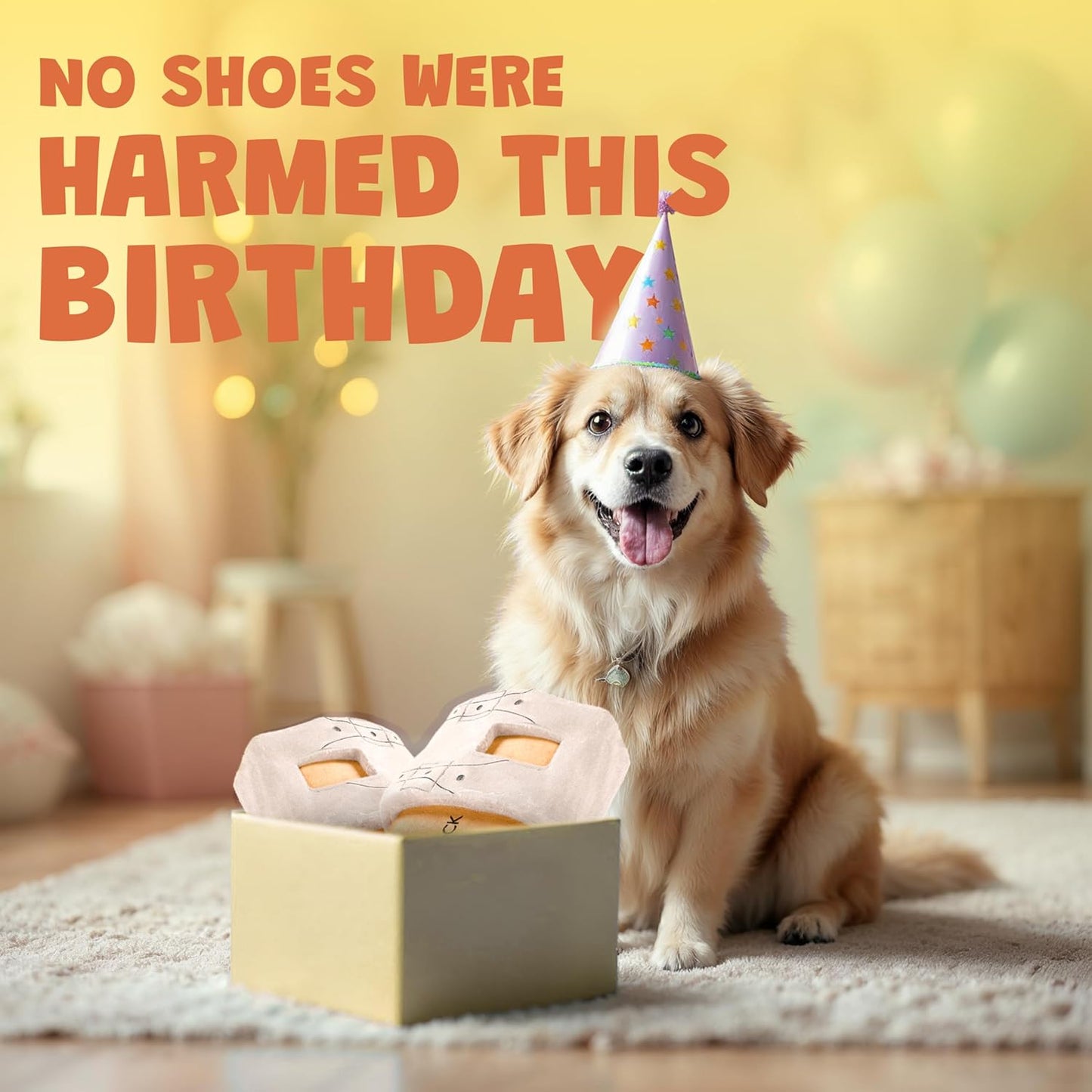 Barkingstock Shoe Dog Toy with Squeaker and Crinkle - Funny Cute Parody Pets Toys - Toys for Small, Medium and Large Pets - Puppy Birthday Gifts - Funny Pet Toys