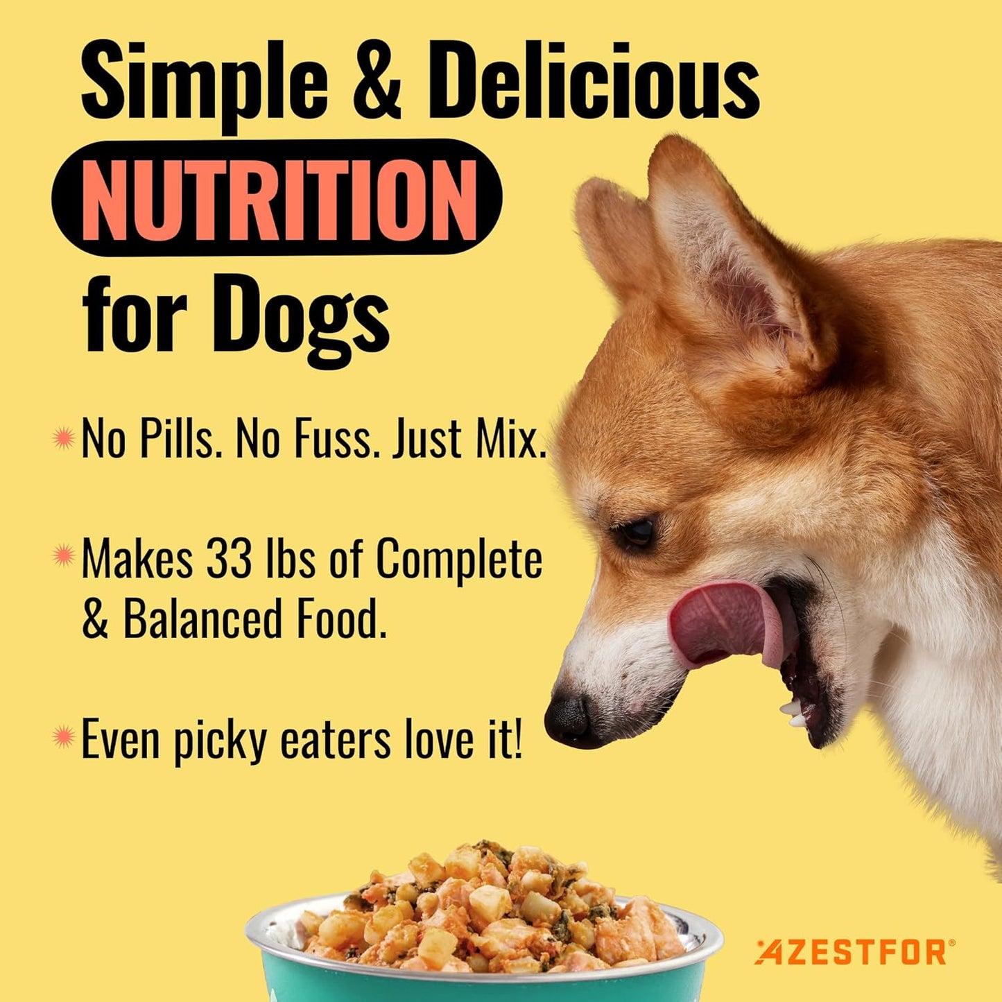 Azestfor Homemade Dog Food Supplement Dog Vitamins Made in USA Add to Holistic Whole Food Diets Raw BARF All Breeds Puppy Adult 16oz Powder