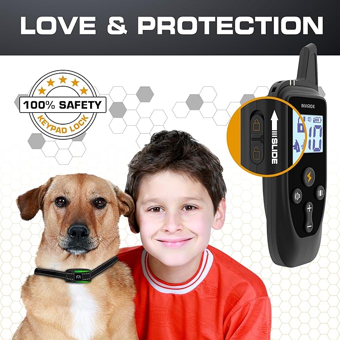 INVIROX Dog Training Collar for Large Dog X2 [2025 Edition] 123 Levels Dog E Collars 1100yd Range, 100% Waterproof, Rechargeable Electric Collars for Medium Dogs, E Collar for Large Dogs