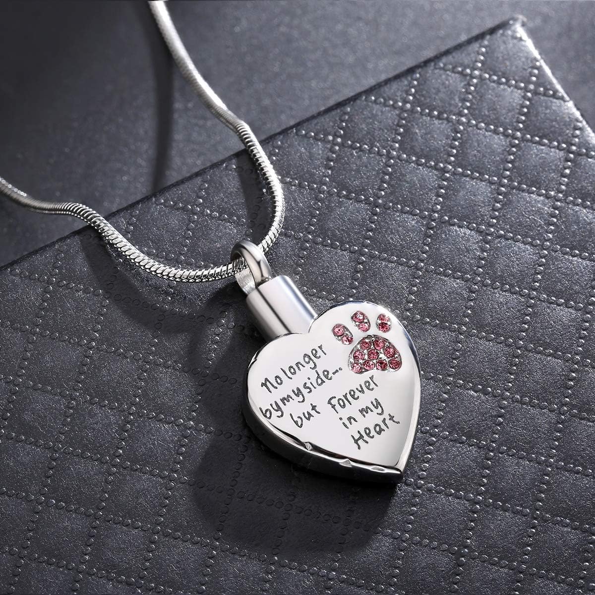 Cremation Jewelry for Ashes for Dog Cat Waterproof Pet Memorial Urn Pendant Necklace for Ashes