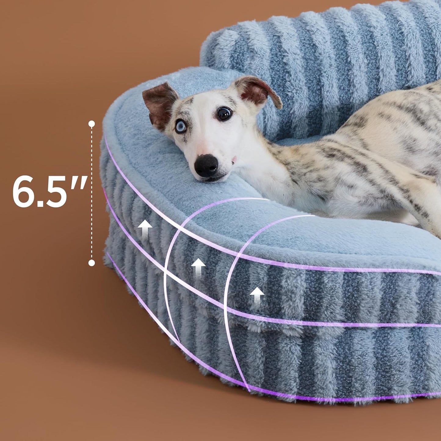 LE SURE Cute Dog Bed Medium Size Dog, Orthopedic Waterproof Medium Pet Beds with Sides, High Back Non-Slip Bottom and Egg-Crate Foam Pet Couch Sofa with Washable Removable Cover, Blue