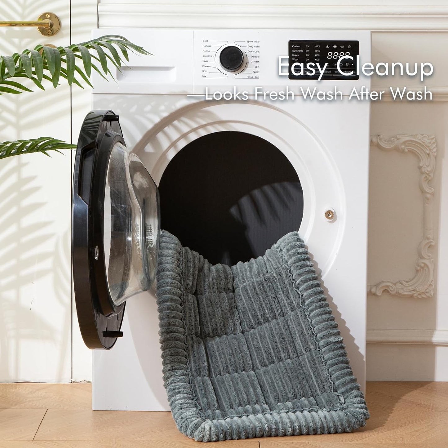 Dog Bed for Car, Pet Travel Backseat Mat for Vehicle SUV Truck Jeep Automobile, Large Washable Foldable Non-Slip Fuzzy Soft Comfortable Cozy Extender Protector Cover Pad, Grey, 24.8x54 in