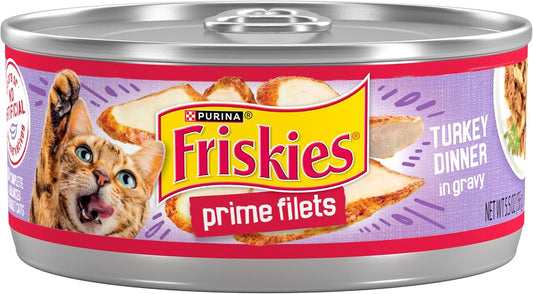 Purina Friskies Prime Filets Turkey Dinner in Wet Cat Food Gravy - (Pack of 24) 5.5 oz. Cans