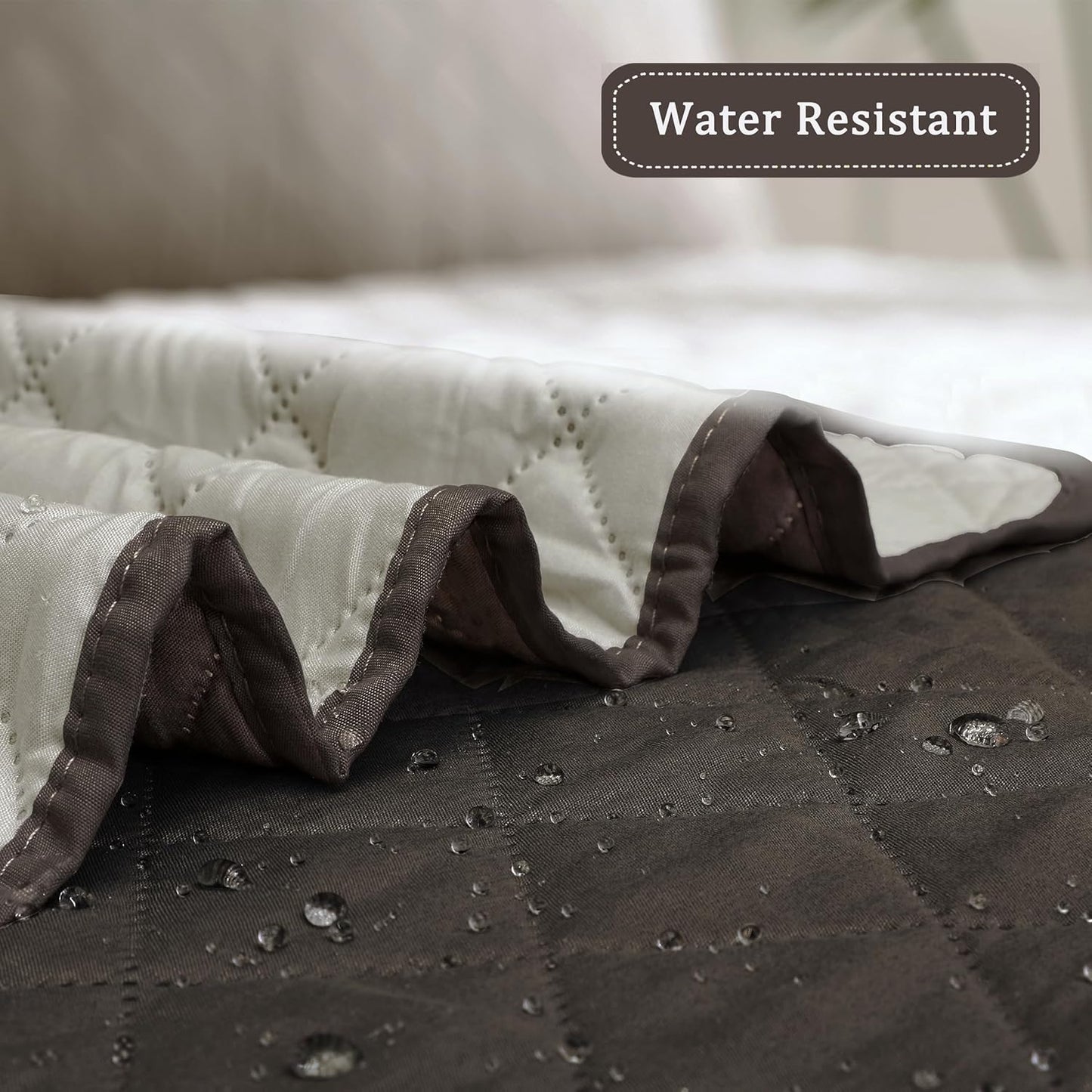 Easy-Going Reversible Chair Cover Washable Sofa Cover for Dogs Water Resistant Couch Slipcover Furniture Protector Cover with Adjustable Straps for Pets (Chair 30 in, Chocolate/Beige)