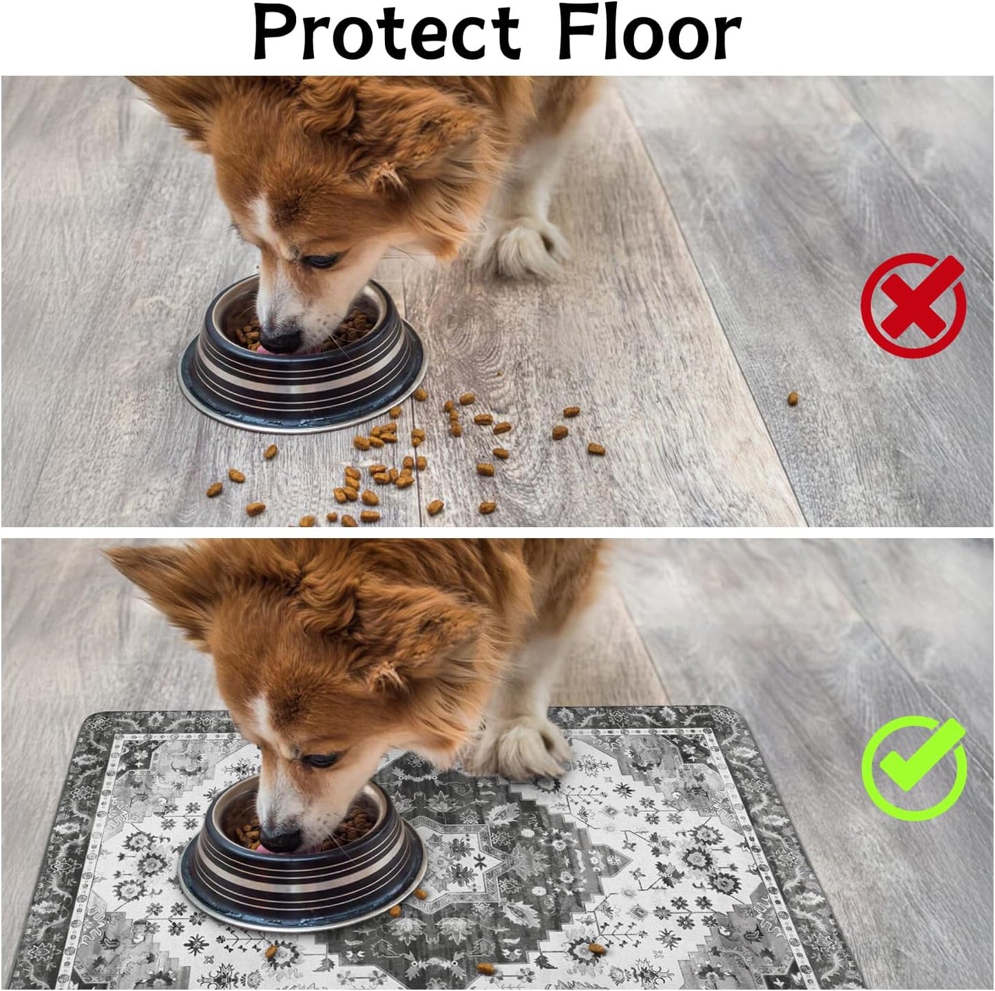 Pet Food Mats for Floor, Absorbent Dog Mat for Food and Water Dispenser Mat, Dog Food Mat Quick Dry Cat Food Mat Pet Supplies
