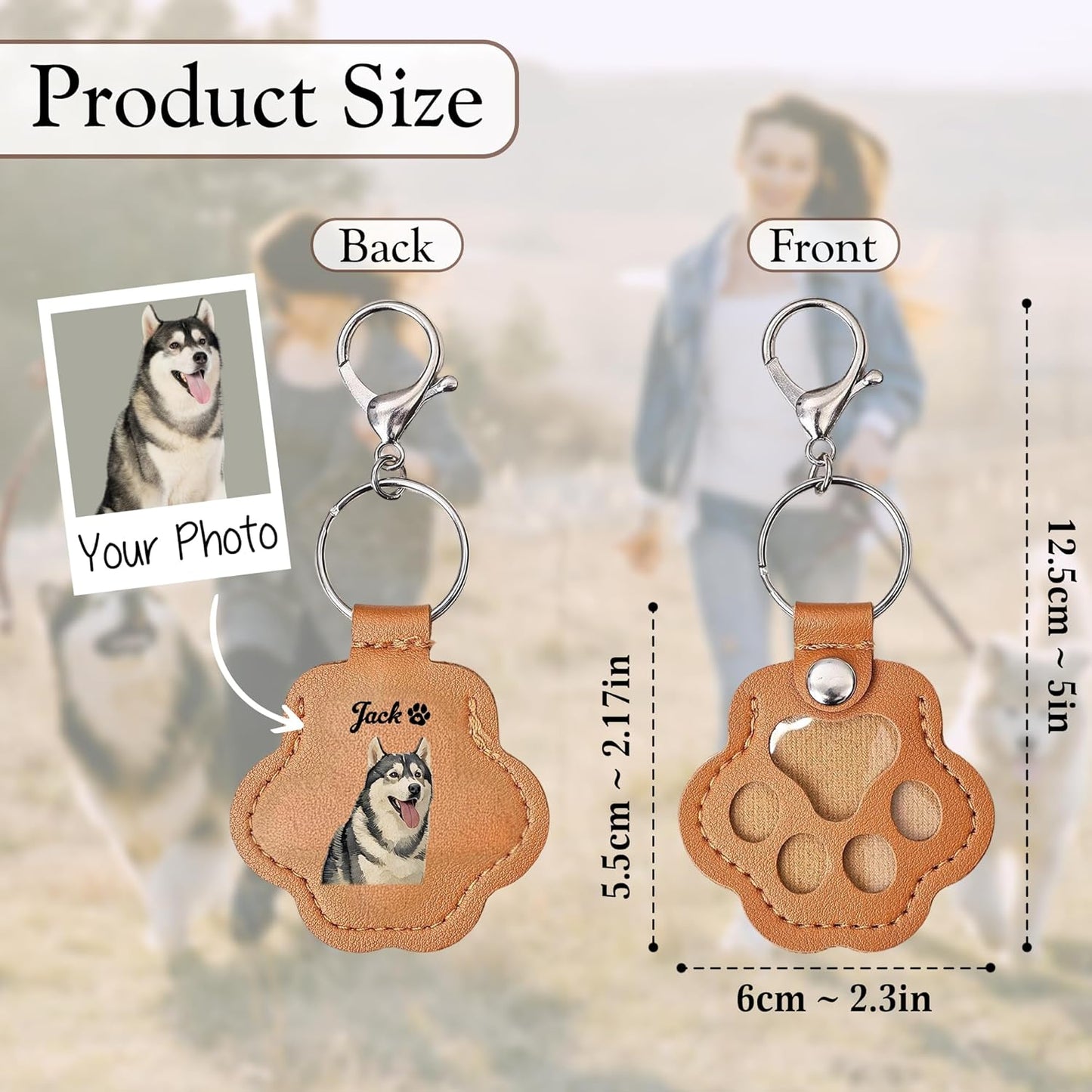 Custom Pet Hair Memorial Keychain – Personalized Dog Cat Fur Keepsake Capsule, Leather Pouch Pet Remembrance Gift, Pet Loss Memory Holder