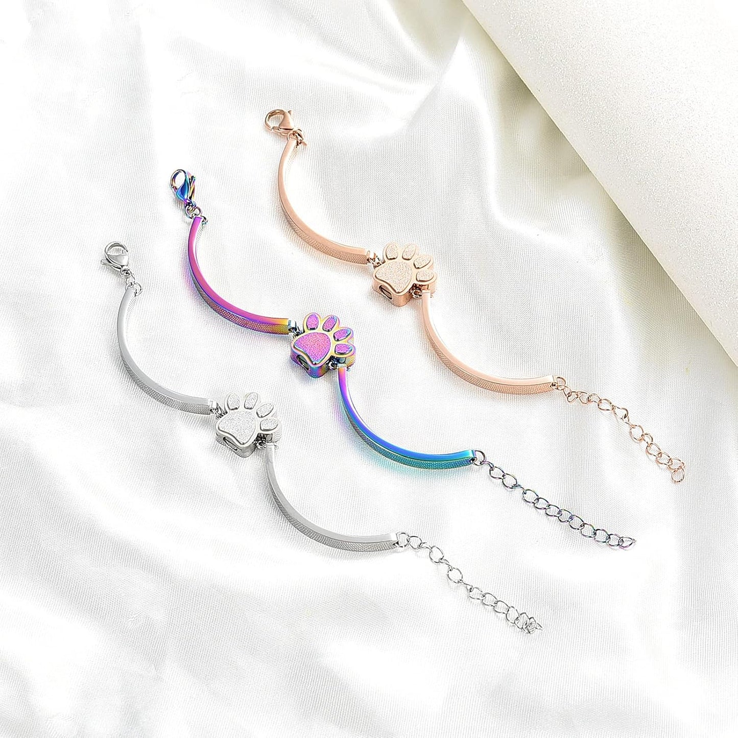 Pet Urns For Dogs/Cats - Pet Ashes Necklace - Paw Print Urn Necklace with Mini Keepsake Urn Memorial Ash Jewelry