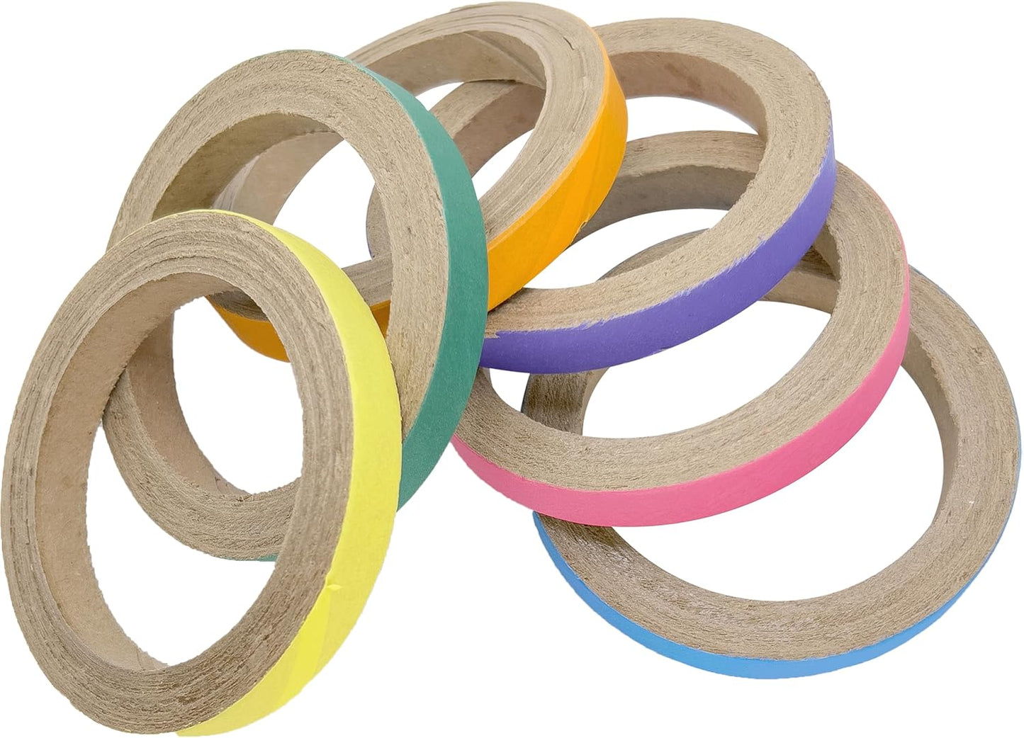 8013 Big 4 Inch Donuts Pk12 - Large Cardboard Chewable Donuts, Bright Outer Paper Strip, Many Shreddable Layers, Great Fun for Grabbing Feet and Biting Beaks, Ideal for Med and Large Size Pets