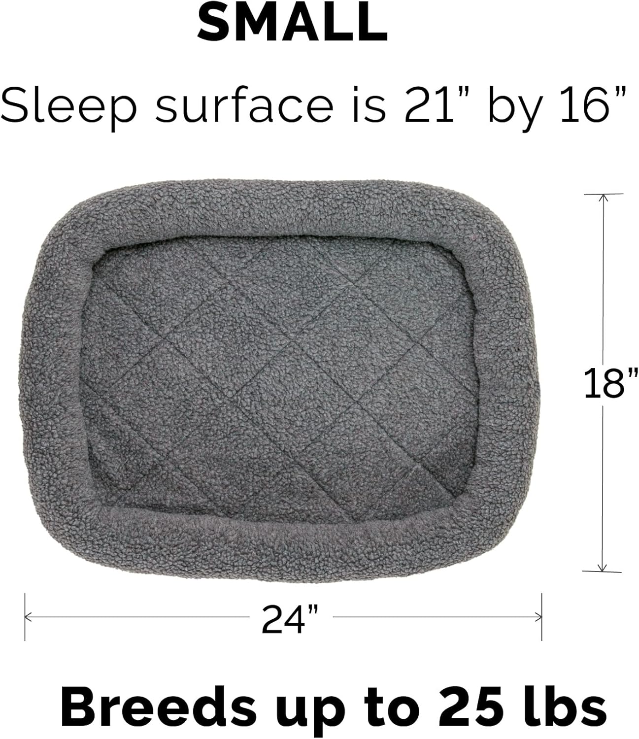 Furhaven Dog Bed for Small Dogs & Indoor Cats, 100% Washable, Sized to Fit Crates - Sherpa Fleece Bolster Crate Pad - Gray, Small