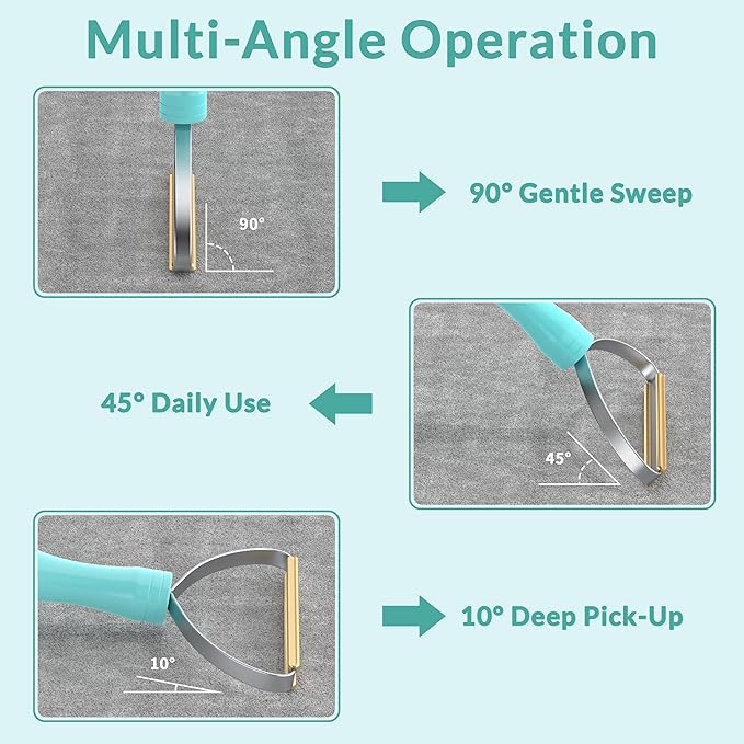 Deep Cleaner Pro Pet Hair Remover-Special Cat Hair Remover Multi Fabric Edge and Carpet Rake Scraper by LINTPLUS-Dog Hair Remover for Rugs,Couch & Pet Towers-Easy to Every Hair!