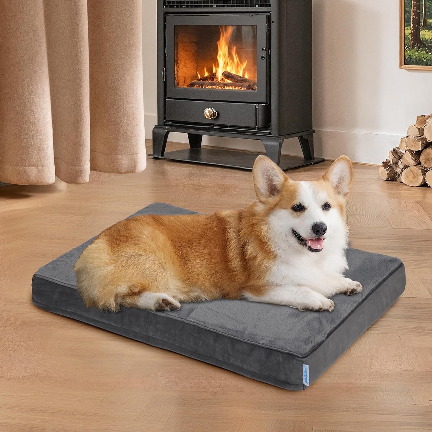 Dog Bed for Medium Dog - Orthopedic Pet Beds with Memory Foam, Waterproof Removable Washable Cover with Non-Slip Bottom, Grey, 30" L x 20" W x 3" H