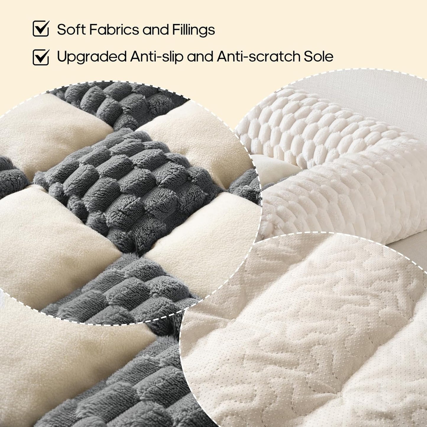 Dog Couch Bed, Thick Flannel Dog Couch Cover Protector, Washable Pet Couch Covers for Sofa, Non-Slip Couch Covers for Dogs, Pet Bed Mat for Couch (BuleGrey&White, L-39.37 x 33.45 inch)