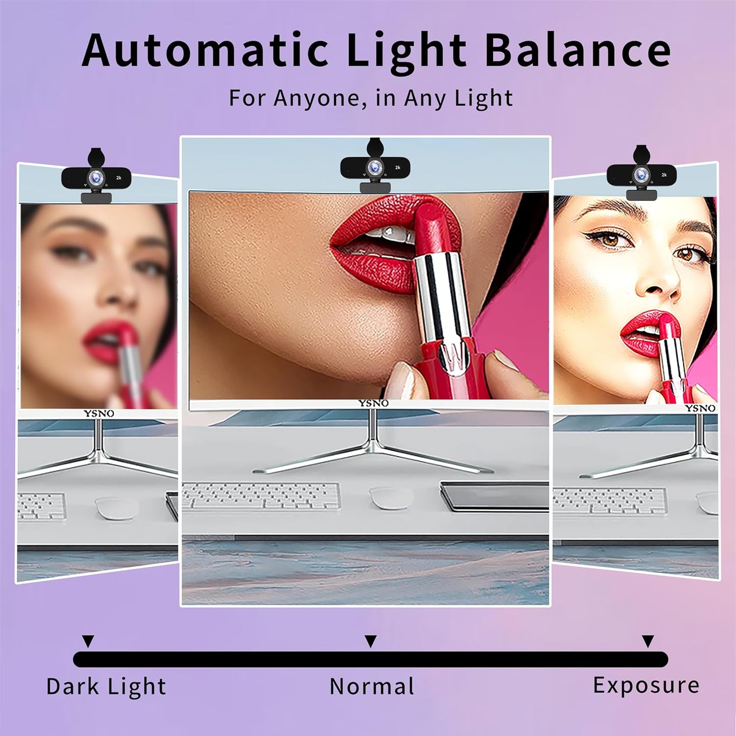 Full HD 2K External Video Camera for Computer/Laptop/Desktop/PC, Web Cam with Microphone, USB Plug&Play, Auto Low Light Correction, Privacy Cover, Tripod, Wide Angle for Meeting/Online Video/Zoom