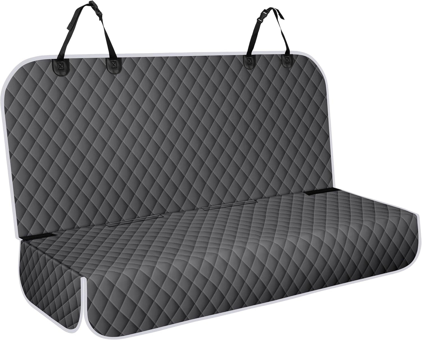 Backseat Cover for Dogs, Waterproof and Non-Slip Pet Bench Seat Covers, Car Seat Protector for Back Seat, Universal Size Rear Car Seat Cover Fits Cars, Trucks and SUVs, L-Charcoal Grey&Grey