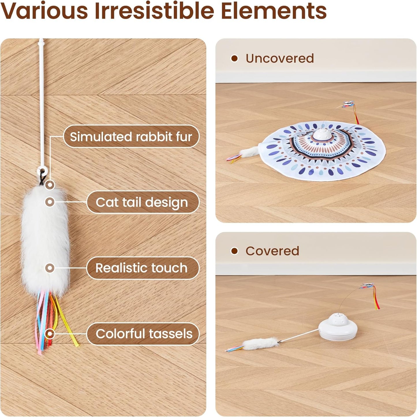 6 Pcs Attachment Refills for The Down Part of Potaroma Hide and Seek Cat Toy