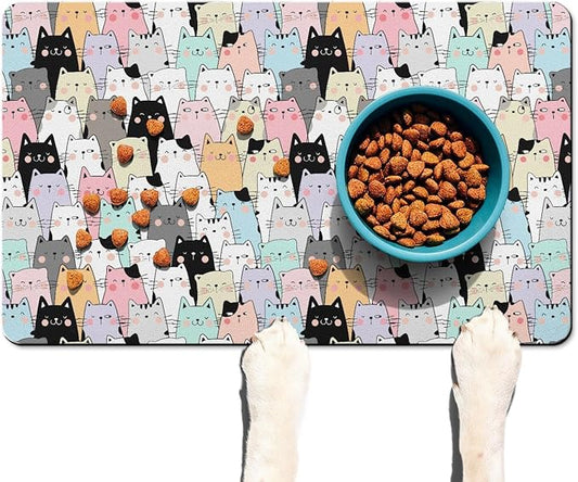 Pet Feeding Mat for Floors Waterproof Dog Mat for Food and Water Absorbent Quick Dry Non Slip mat for Cat Bowls