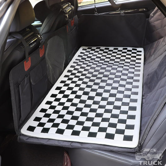 Manificent Non-Slip Pet Bed Mat for Truck Back Seat Extender, Hair Resistant Dog Blanket for Hard Bottom Dog Car Seat Cover, Anti Slip Pet Linner Backseat Cover Black Plaid XL