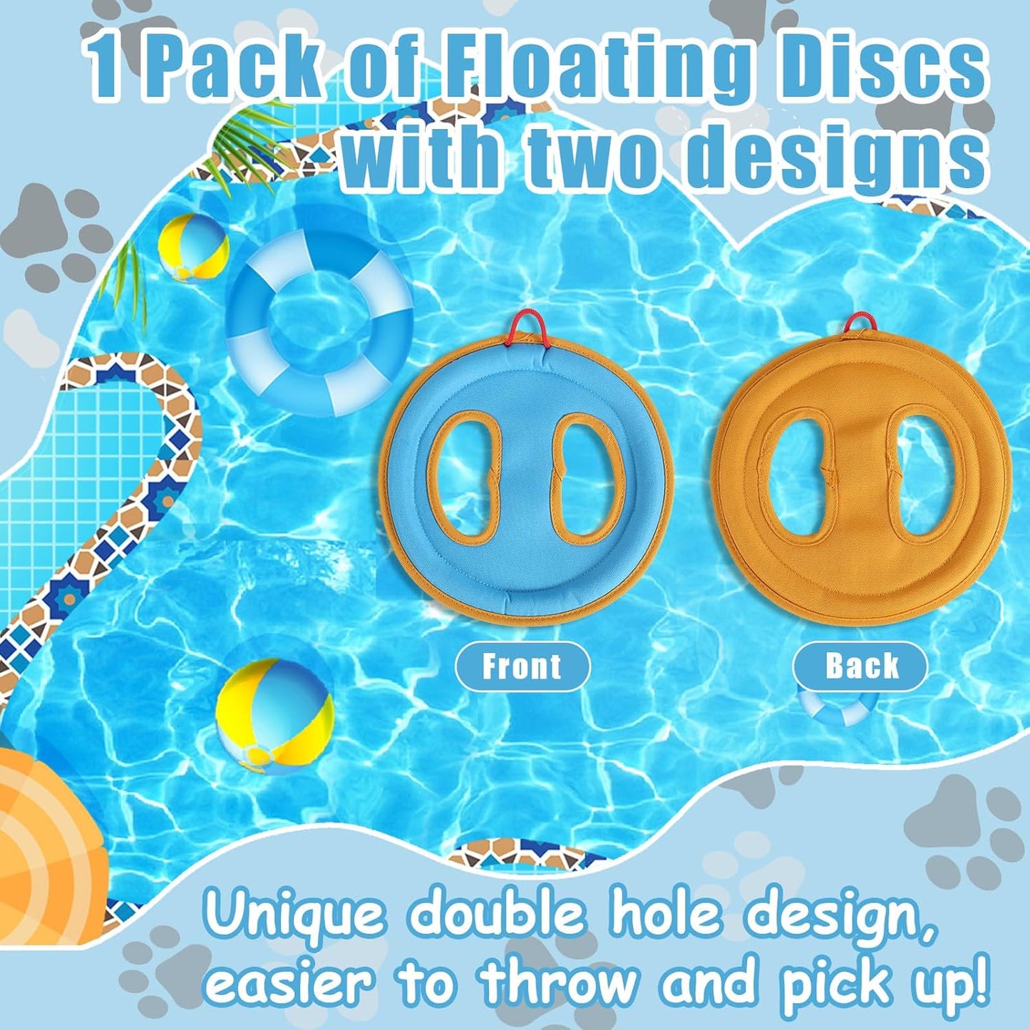 Dog Flying Disc Toy, 9.25" Pet Water Floating Flyer with Soft Edges Gentle on Teeth Lightweight Outdoor Canvas Fetch Toy for Aggressive Chewers Medium to Large Dogs