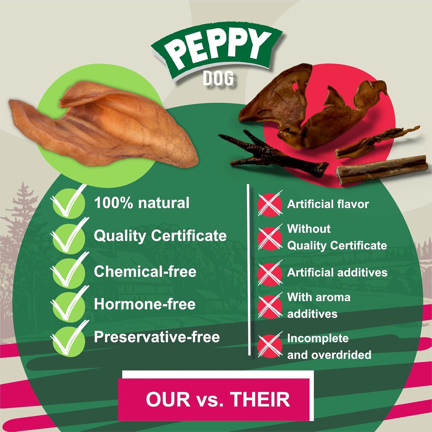 Natural Dog Treats – 15 Count (1.4 lb) | Single Ingredient | Rawhide Alternative | Healthy Chews for All Breed