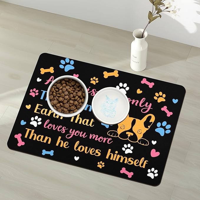 Pet Feeding Mat for Floors Waterproof Dog Mat for Food and Water Absorbent Quick Dry Non Slip mat for Cat Bowls