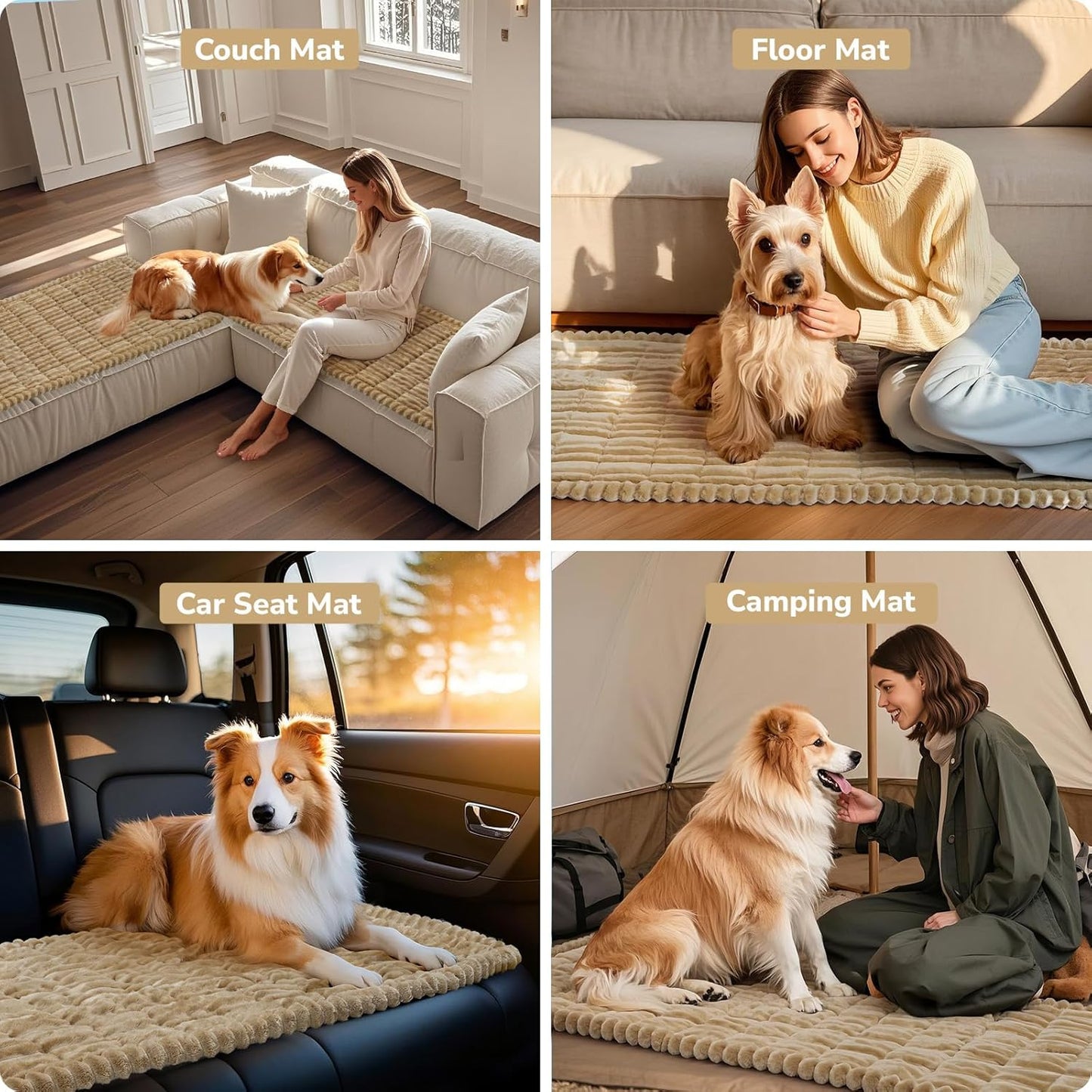 Couch Cover for Dogs Washable, Durable Dog Couch Cover Protector, Fuzzy Pet Couch Covers for Sofa, Non Slip Pet Sofa Covers for Dogs, Soft Dog Slipcover for Couch, Light Brown, 27.6" x 70.9"