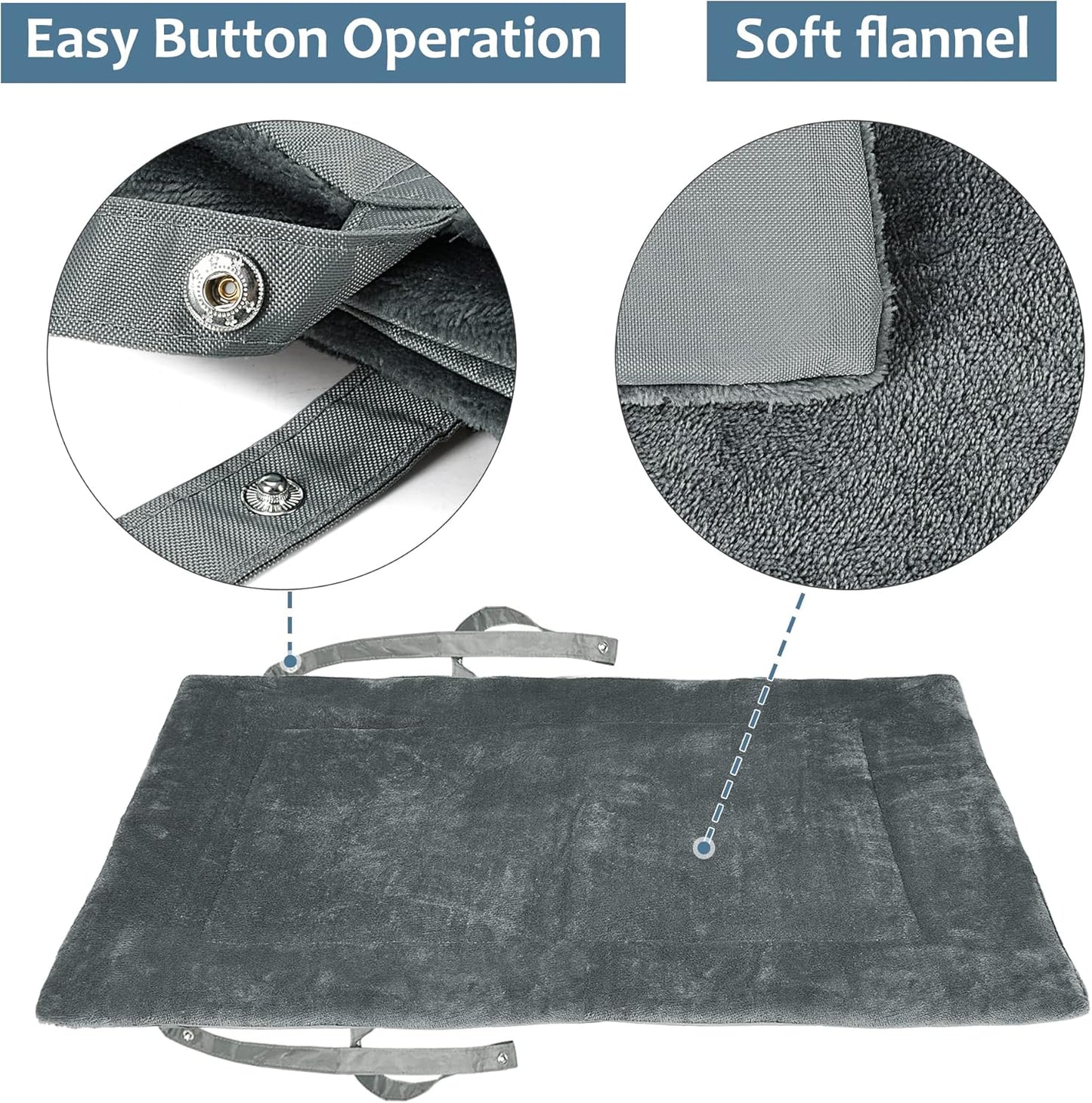 Catalonia Classic Waterproof Dog Mat, Portable Reversible Pet Travel Mat, Pet Cushion Pad with Handle for Small Medium Dogs Cats, Indoor or Outdoor