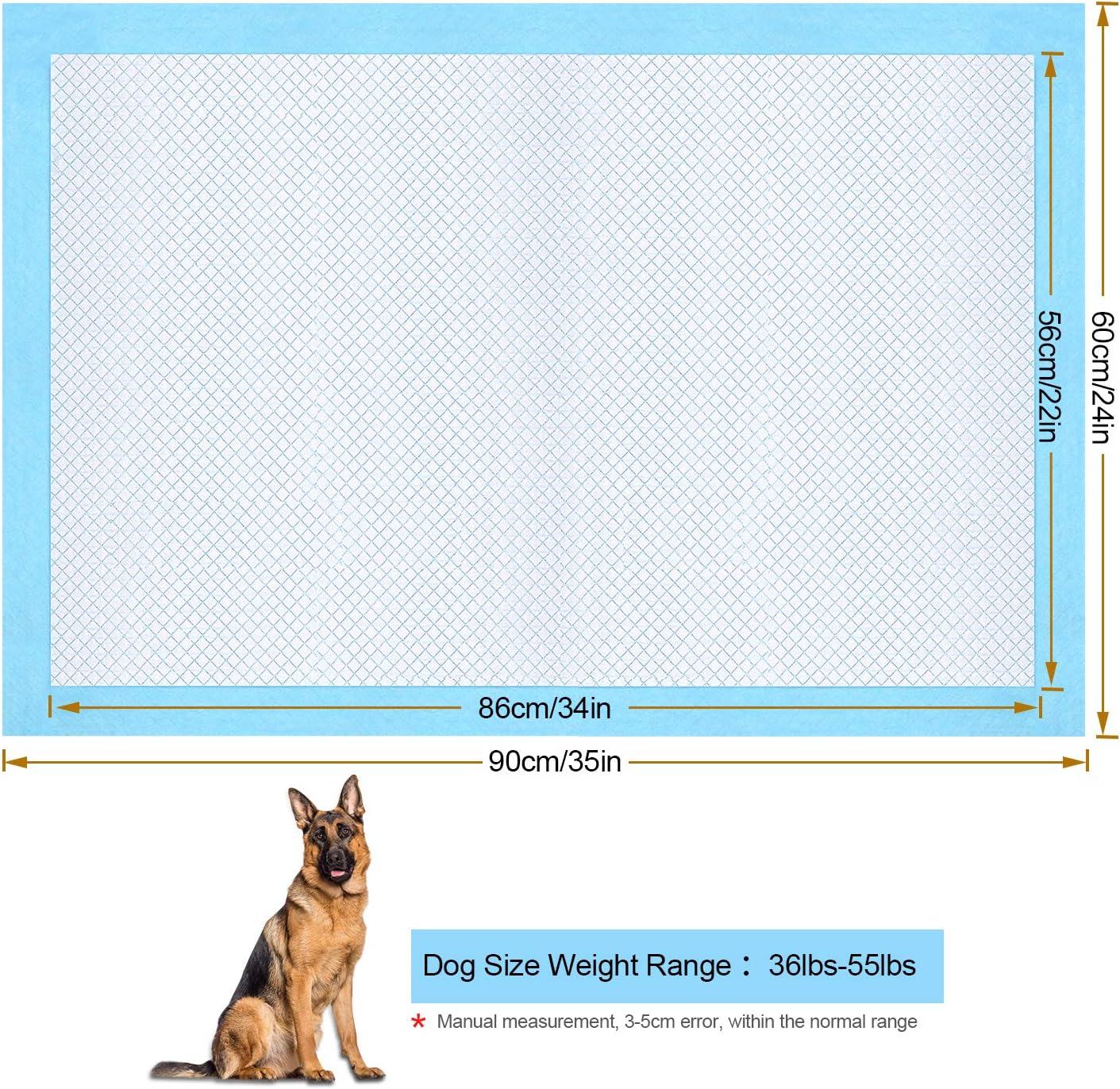 Ownpets Dog Training XL Extra Large Pad 35’’ x 32’’, Leak-Proof 6-Layer Pet Potty Training Pads Pee Pads with Quick-Dry Surface for Pets, Puppies, Adult, Sick & Aging Dogs, 40 Counts