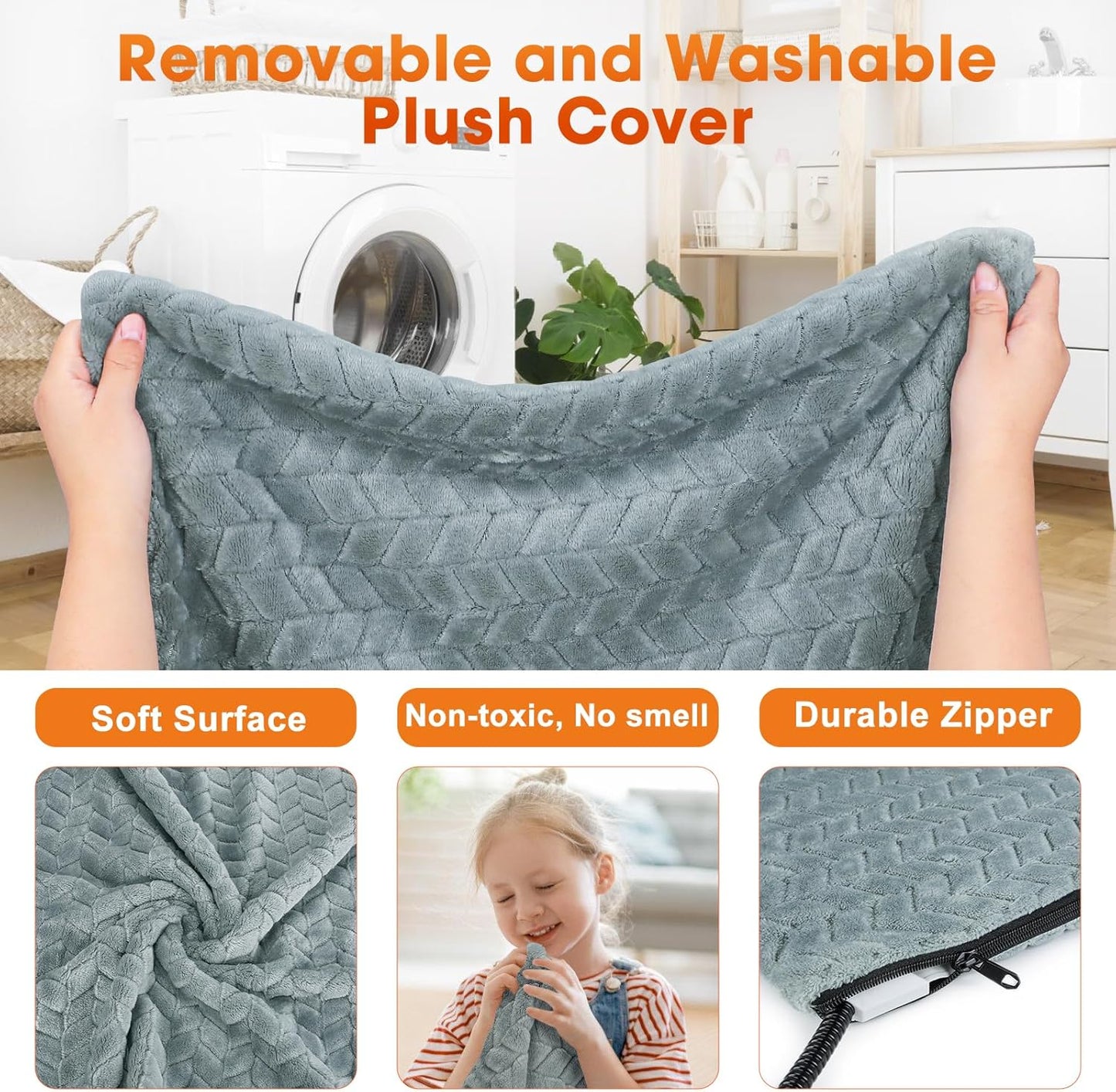 GASUR Extra Large Pet Heating Pad for Large Dogs, Waterproof Dog Heating Pad with Timer Temperature Adjustable, Indoor Heated Electric Pet Bed for Cat Dog, Anti-bite Pet Heated Pad, 47''x28'', XLarge