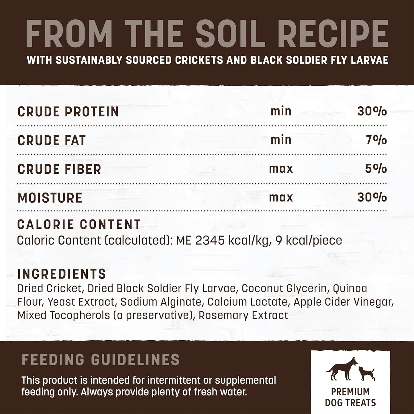 Earth Animal Wisdom Air-Dried from The Soil Recipe Premium Natural Insect-Based Jerky Strips Dog Treats, 4 oz. Bag