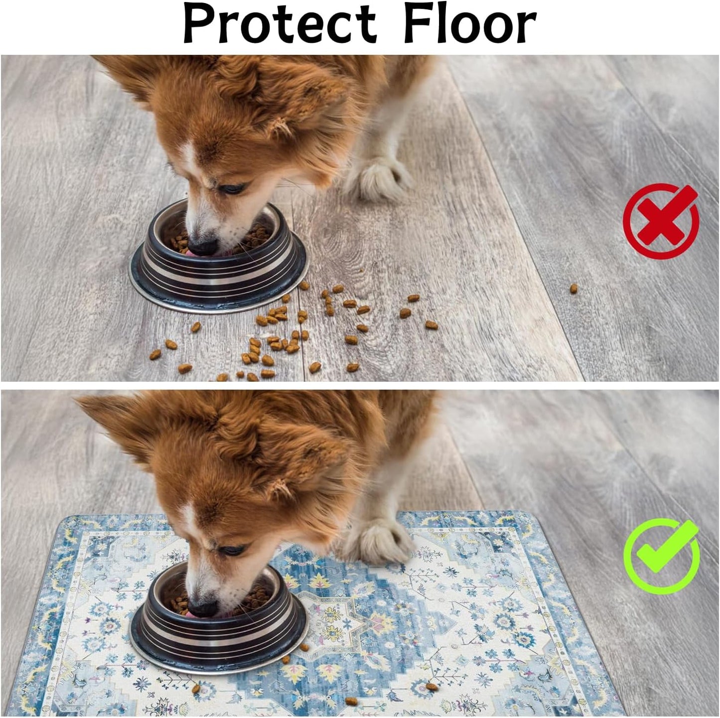 Pet Food Mats for Floor, Absorbent Dog Mat for Food and Water Dispenser Mat, Dog Food Mat Quick Dry Cat Food Mat Pet Supplies