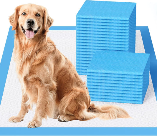 JollyMate Dog Pee Pads Extra Large 28"x34", X-Large Puppy Training Pads with Adhesive Tabs, 6 Layers Thick, Super Absorbent, Leak-Proof, Quick-Dry, Potty Pads for Dogs and Puppies (100, 28*34IN)