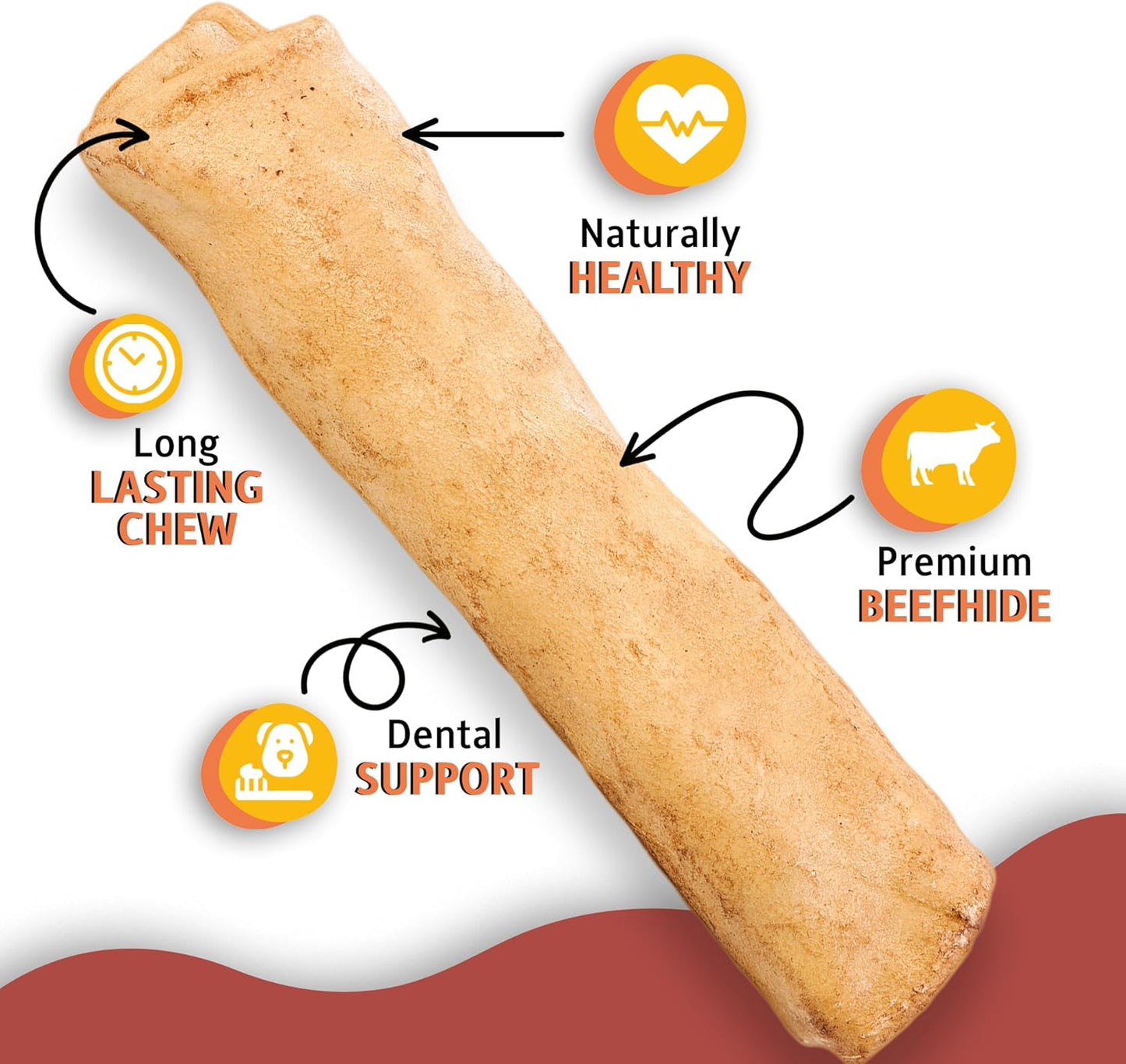 Canine Chews 10-11" Chicken Broth MEGA Retriever Rolls (10 Pack) Natural Rawhide for Big Dogs - Long-Lasting Dog Chew Treats for Aggressive Chewers - Odor-Free - Extra-Large