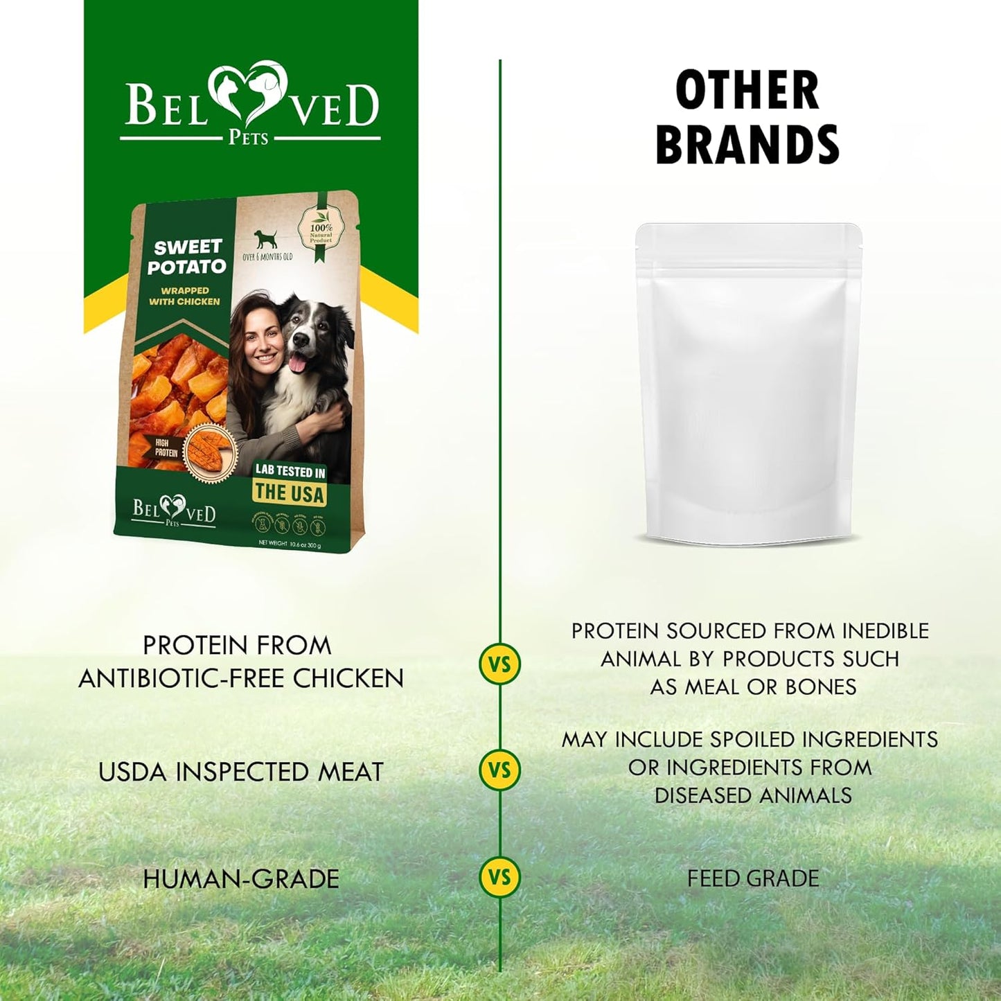 Dog Treats Sweet Potato Wrapped with Chicken 10.6 oz & Pet Natural Chew - Grain Free Dried Snacks in Bulk - Best Twists for Training Small & Large Dogs - Made for USA