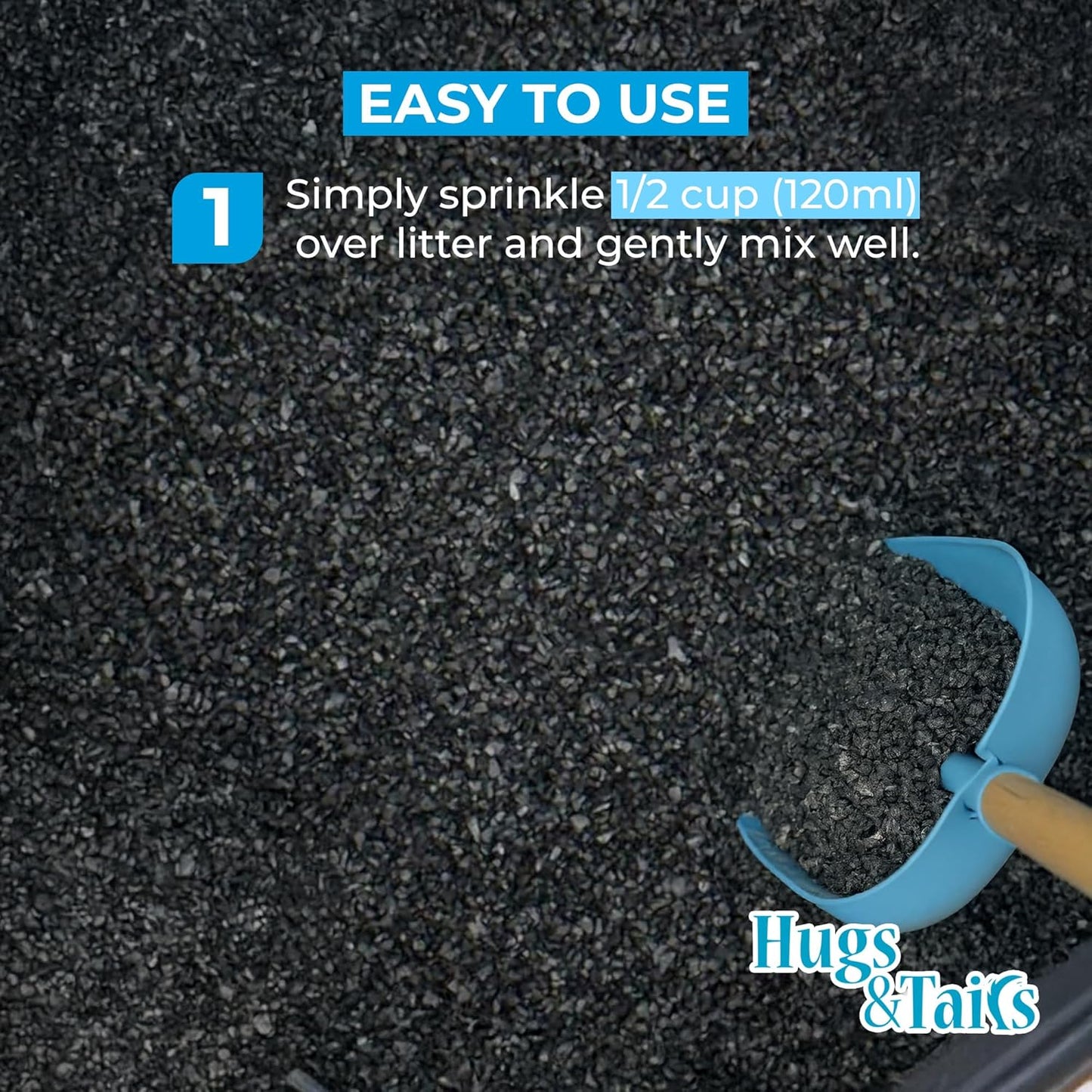 Cat Litter Deodorizer – Pet Safe Odor Eliminator & Housebreaking Supplies for Cats, Kittens, & Small Pets – Natural, Unscented, Non Toxic, Low Dust, 1 lb, by HugsandTails