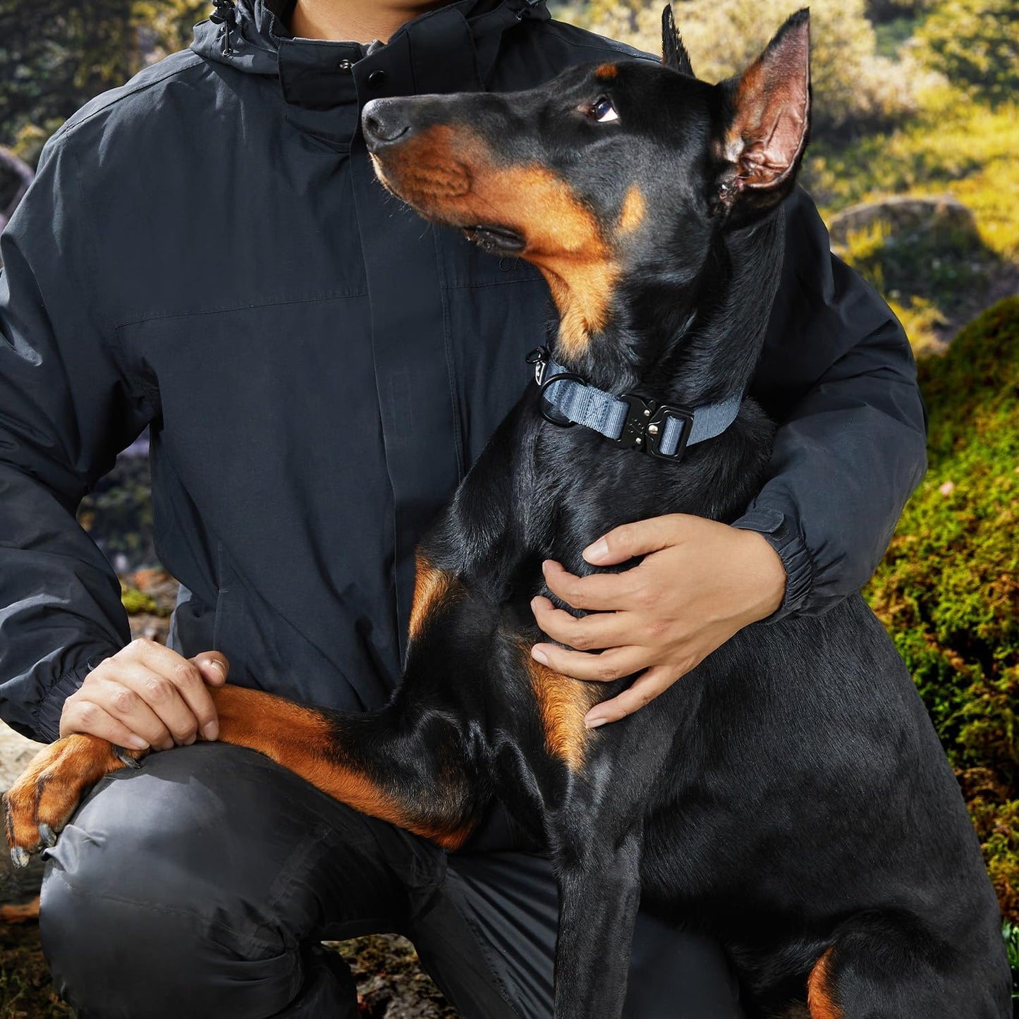 CLEPAWS Reflective Dog Collars for X-Large Dogs, Heavy Duty Tactical Dog Collar with Metal Buckle, Durable Pet Collar Quick Release, Reinforced Nylon No Pull Dog Collar (Horizon, XL)