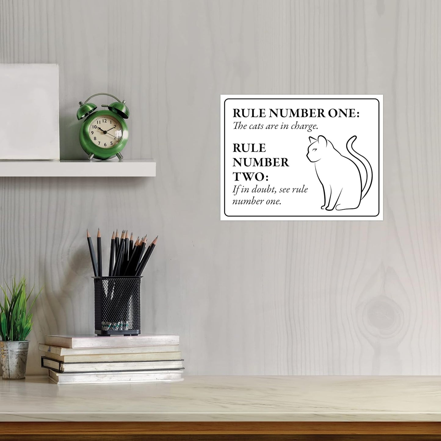 The Cats are in Charge - Funny Cat Sign, Laminated - 8.5" x 11" - Cat Signs for Home Decor, Gift for Cat Lovers - ENVISIONED Signage