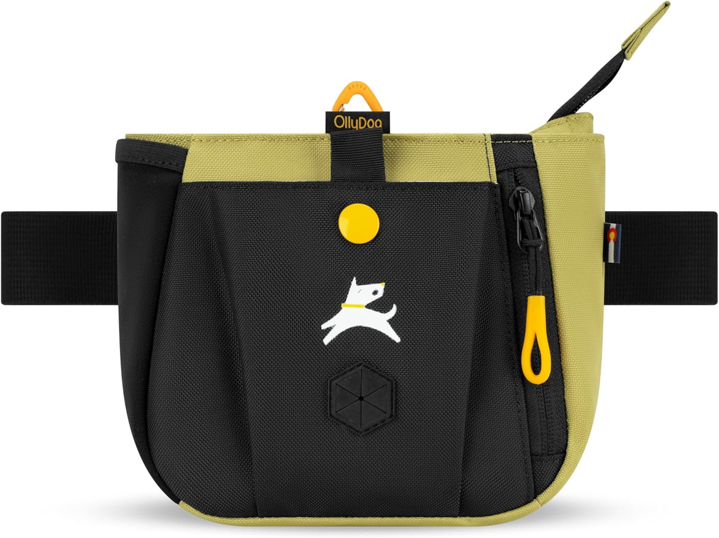 OllyDog Backcountry Day Bag | Hands-Free Dog Training Treat Pouch | Fanny/Hip Pack with Zipper Closure & Built-in Poop Bag Dispenser | Removable Waist Clip (Alchemy)