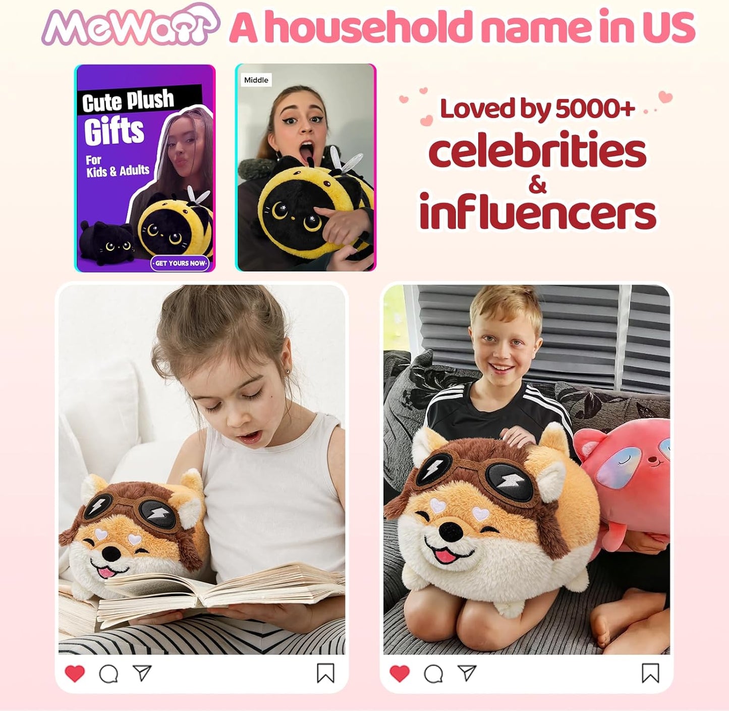 Dog Plush, Cute Shiba Inu Plushies Pillow, Soft Puppy Stuffed Animal for Hugging, Anime Plushie Doll, Cute Stuff Toys Gift for Girls, Boys and Males (14 Inch)