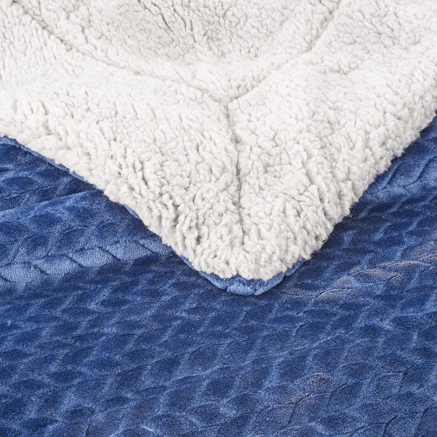 Fuzzy Blanket or Fluffy Blanket for Baby Girl or boy, Soft Warm Cozy Coral Fleece Toddler, Infant or Newborn Receiving Blanket for Crib, Stroller, Travel, Outdoor, Decorative (40" x 48", MD-Dark Blue)