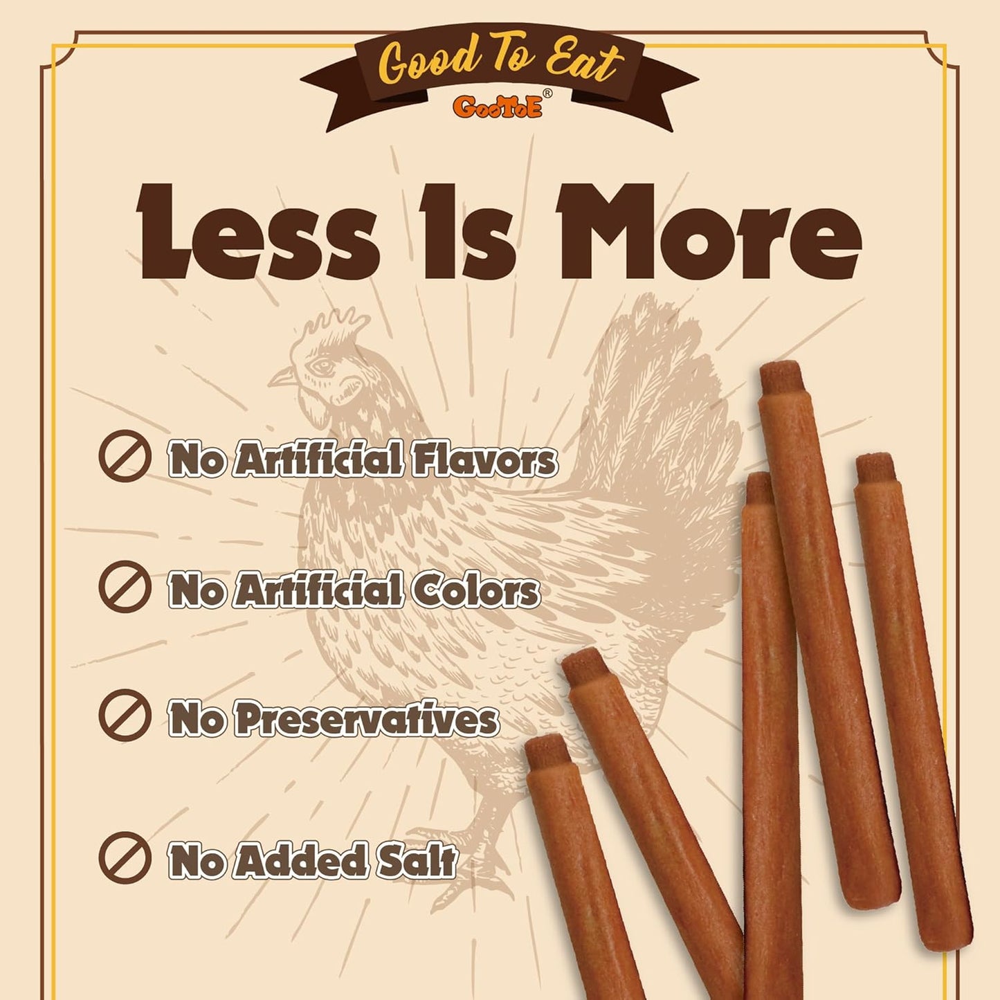 Gootoe Chicken Dog Treats – Chicken Dipped Sticks 1.5 lb – All Natural, Grain-Free, Low Fat, Premium Training Chews, Healthy & Easily Digestible